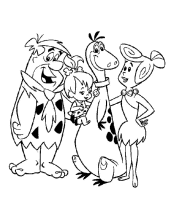 A coloring page of the flintstones